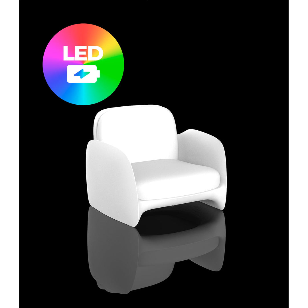 Pezzettina Lounge Chair By Vondom-Vondom-VONDOM-56010Y-Outdoor Lounge ChairsLED RGBW Battery-7-France and Son