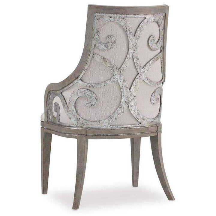 Sanctuary Upholstered Arm Chair-Hooker-HOOKER-5603-75400-LTBR-Dining Chairs-4-France and Son