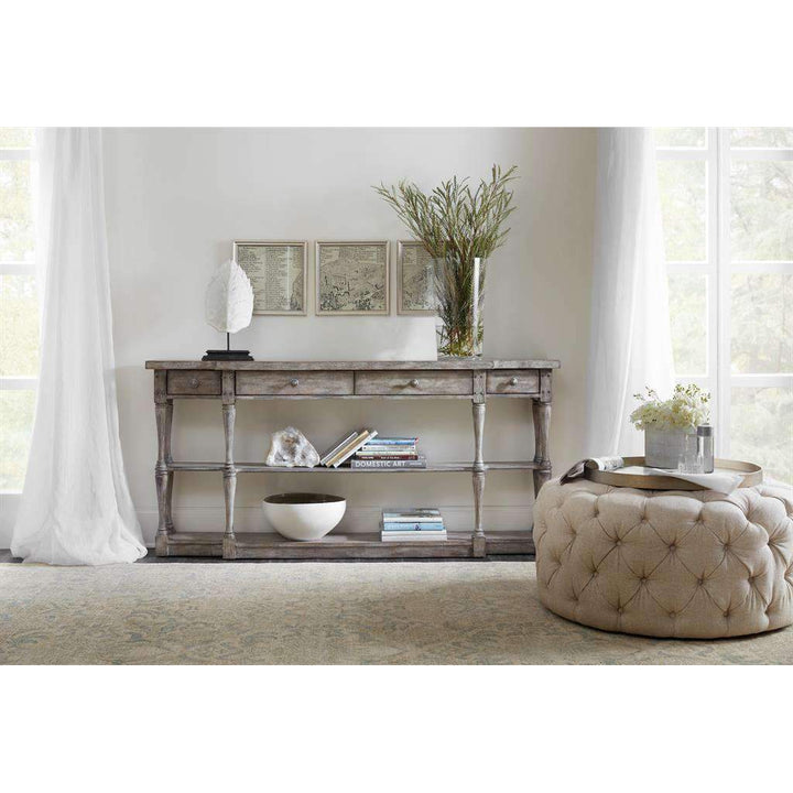 Sanctuary Four-Drawer Console-Hooker-HOOKER-5620-85001-LTGY-Console Tables-3-France and Son