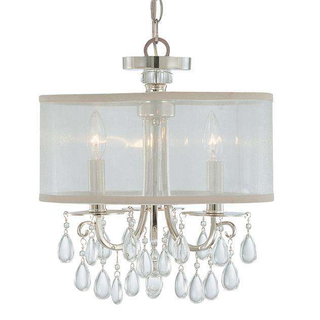 Hampton 3 Light Etruscan Crystal Drum Shade Chandelier-Crystorama Lighting Company-CRYSTO-5623-CH-ChandeliersPolished Chrome-3-France and Son