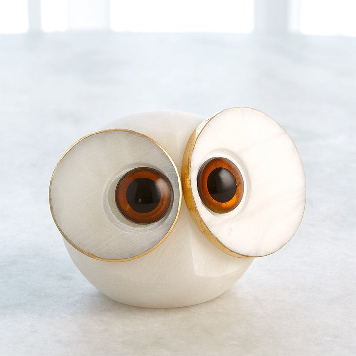 Alabaster Big Eyed Owl-Global Views-GVSA-3.31654-Decorative ObjectsMedium-3-France and Son