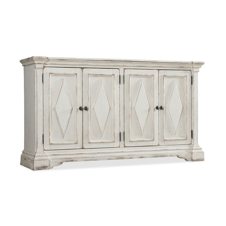 Rhombus Four-Door Cabinet-Hooker-HOOKER-5662-85001-WH-Sideboards & Credenzas-1-France and Son