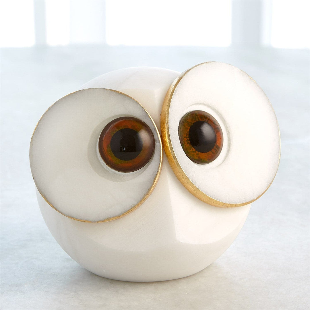 Alabaster Big Eyed Owl-Global Views-GVSA-3.31653-Decorative ObjectsLarge-1-France and Son