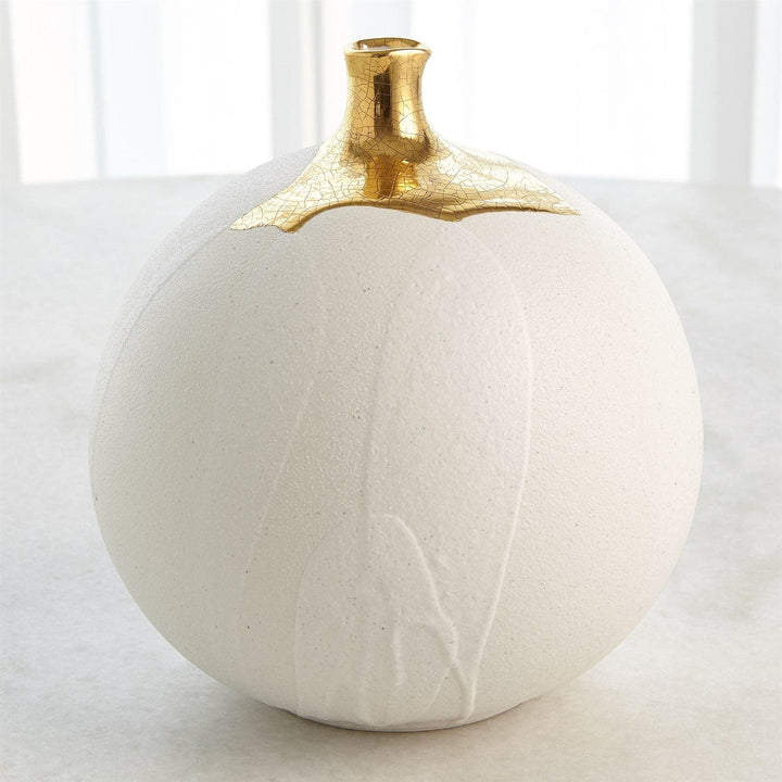 Dipped Golden Crackle-Global Views-GVSA-3.31636-VasesWhite-Sphere Vase-6-France and Son