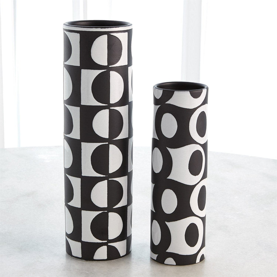 Black/White Circles Vase-Lg-Global Views-GVSA-3.31647-Vases-2-France and Son