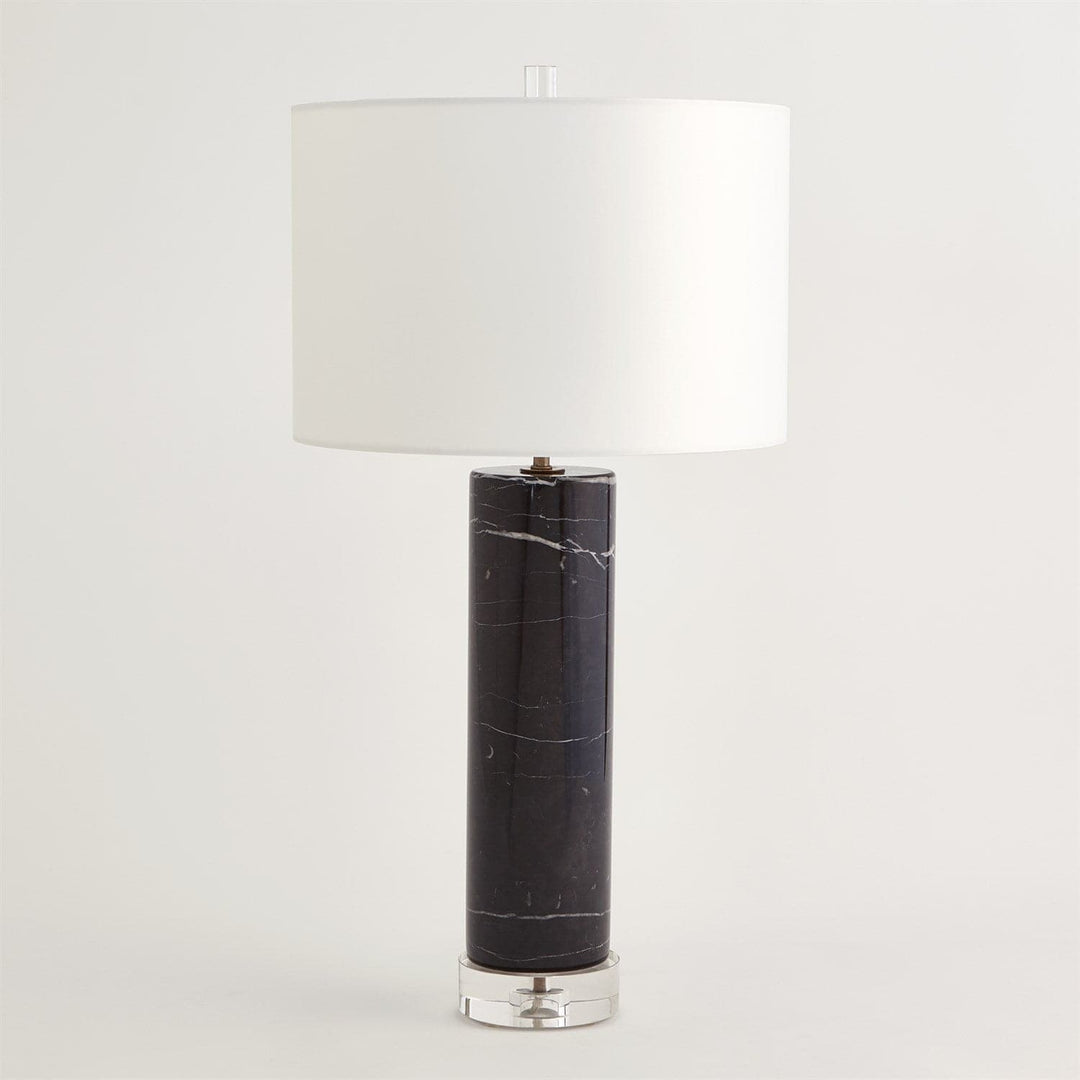 Marble Cylinder Table Lamp - Black-Global Views-GVSA-8.82977-Table Lamps-1-France and Son