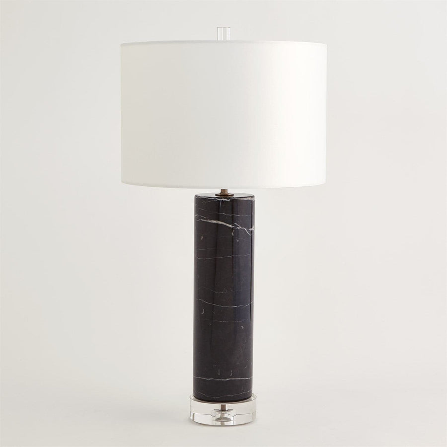 Marble Cylinder Table Lamp - Black-Global Views-GVSA-8.82977-Table Lamps-1-France and Son