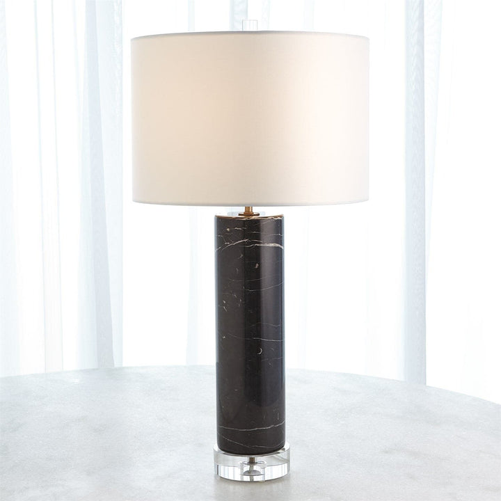 Marble Cylinder Table Lamp - Black-Global Views-GVSA-8.82977-Table Lamps-2-France and Son