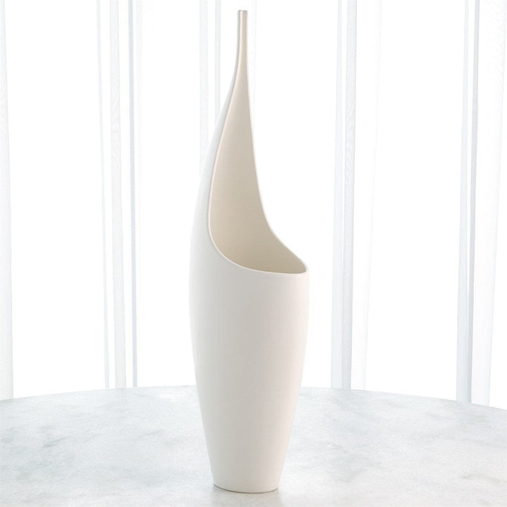 Curved Collection-Global Views-GVSA-1.10817-VasesTall Stem-Matte White-4-France and Son