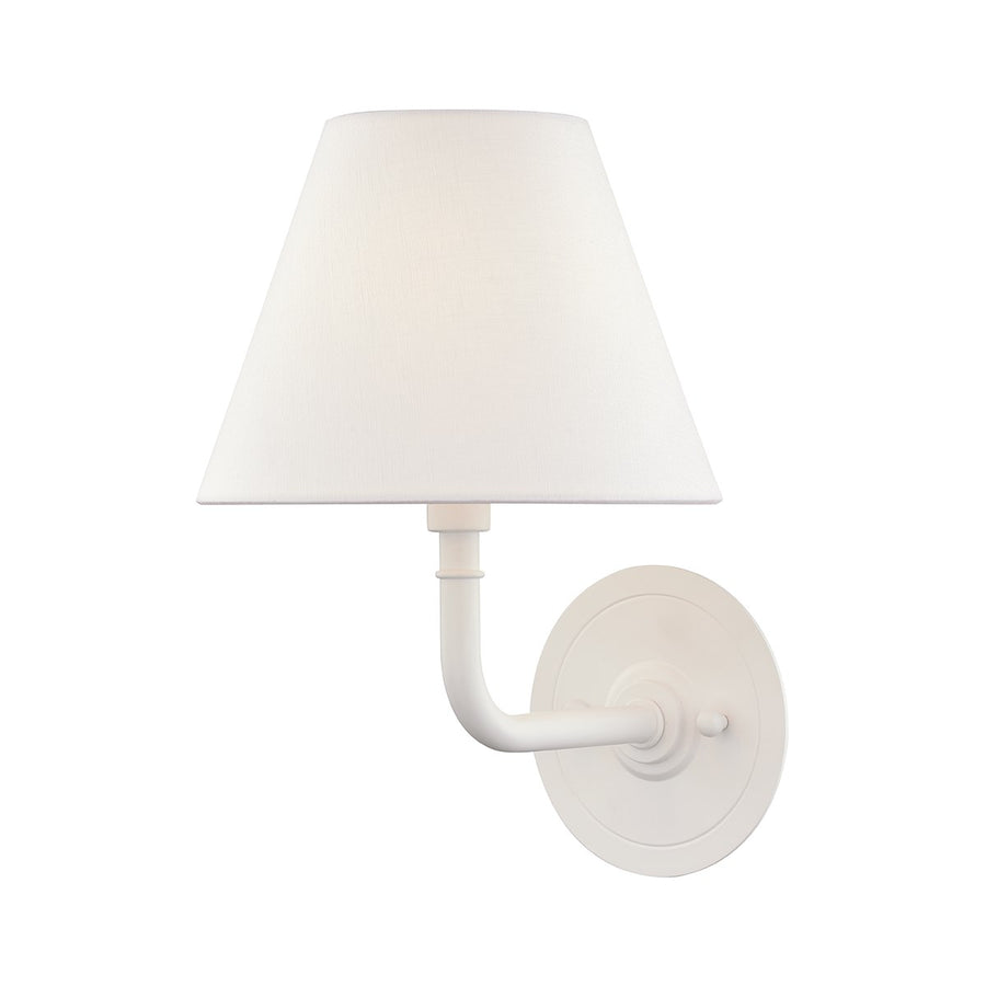 Signature No.1 Linen Shade Wall Sconce-Hudson Valley-HVL-MDS601-WH-Wall Lighting-1-France and Son