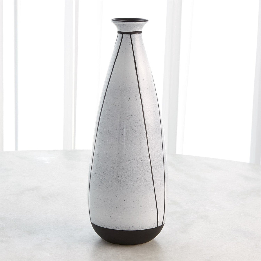 Black/White Linear Bottle-Lg-Global Views-GVSA-3.31692-Vases-1-France and Son