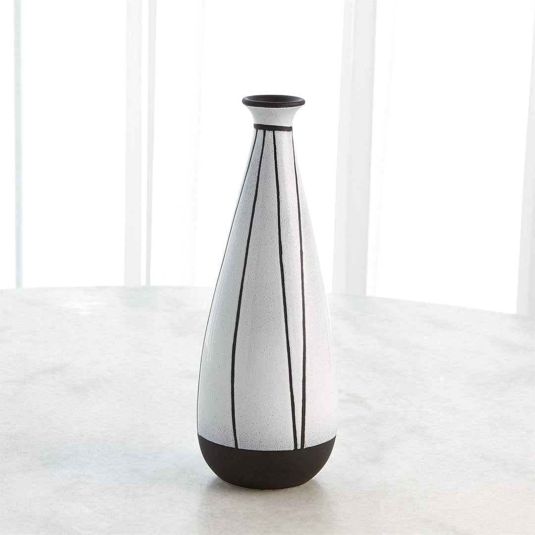 Black/White Linear Bottle-Lg-Global Views-GVSA-3.31691-VasesSmall-2-France and Son