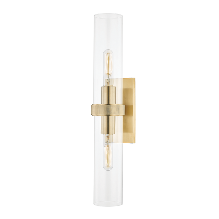 Briggs 2 Light Wall Sconce-Hudson Valley-HVL-5302-AGB-Outdoor Wall SconcesAged Brass-1-France and Son