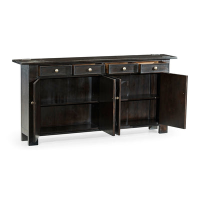 Casual Narrow Sideboard-Jonathan Charles-JCHARLES-491124-CFW-Sideboards & CredenzasCountry Walnut-9-France and Son