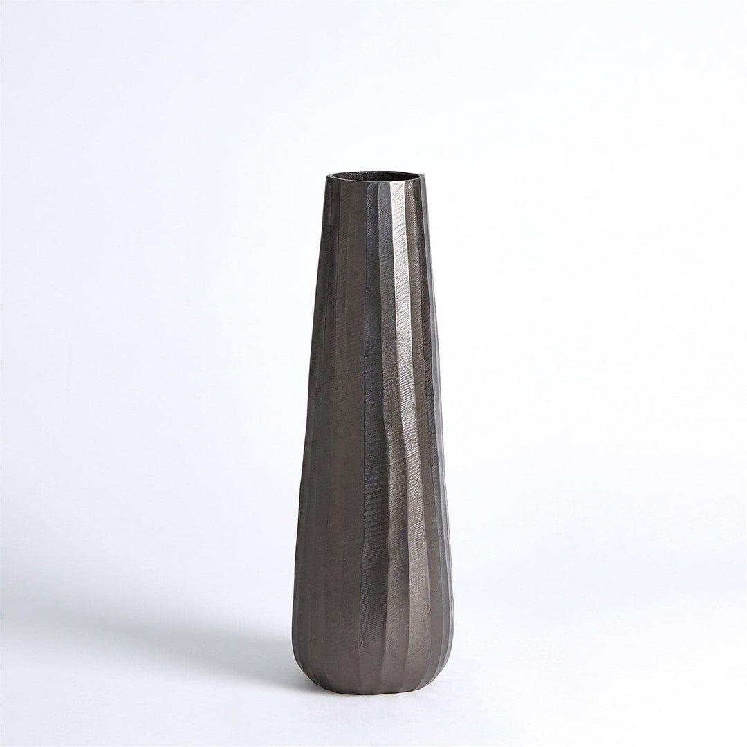 Chased Round Vase-Global Views-GVSA-7.91432-VasesMedium-Black Nickel-7-France and Son