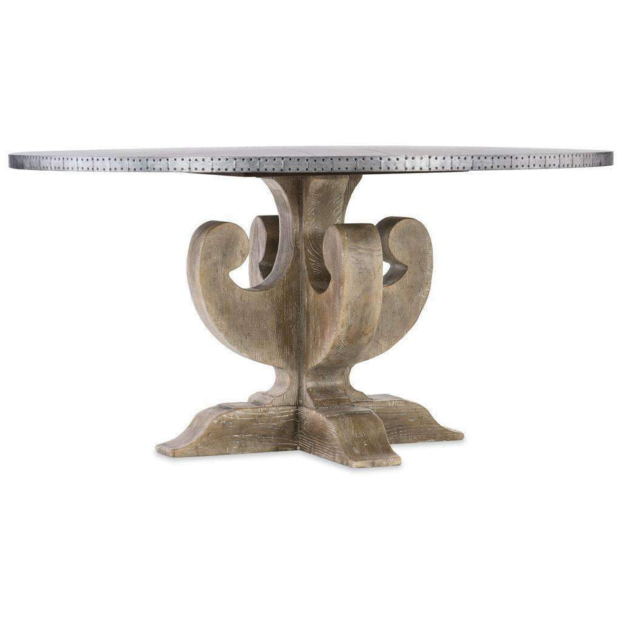 Boheme Ascension 60in Zinc Round Dining Table-Hooker-HOOKER-5750-75213-SLV-Dining Tables-1-France and Son