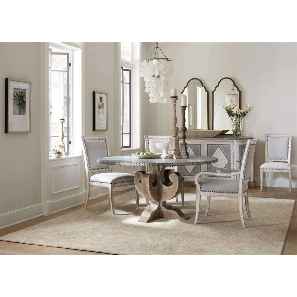 Boheme Ascension 60in Zinc Round Dining Table-Hooker-HOOKER-5750-75213-SLV-Dining Tables-3-France and Son