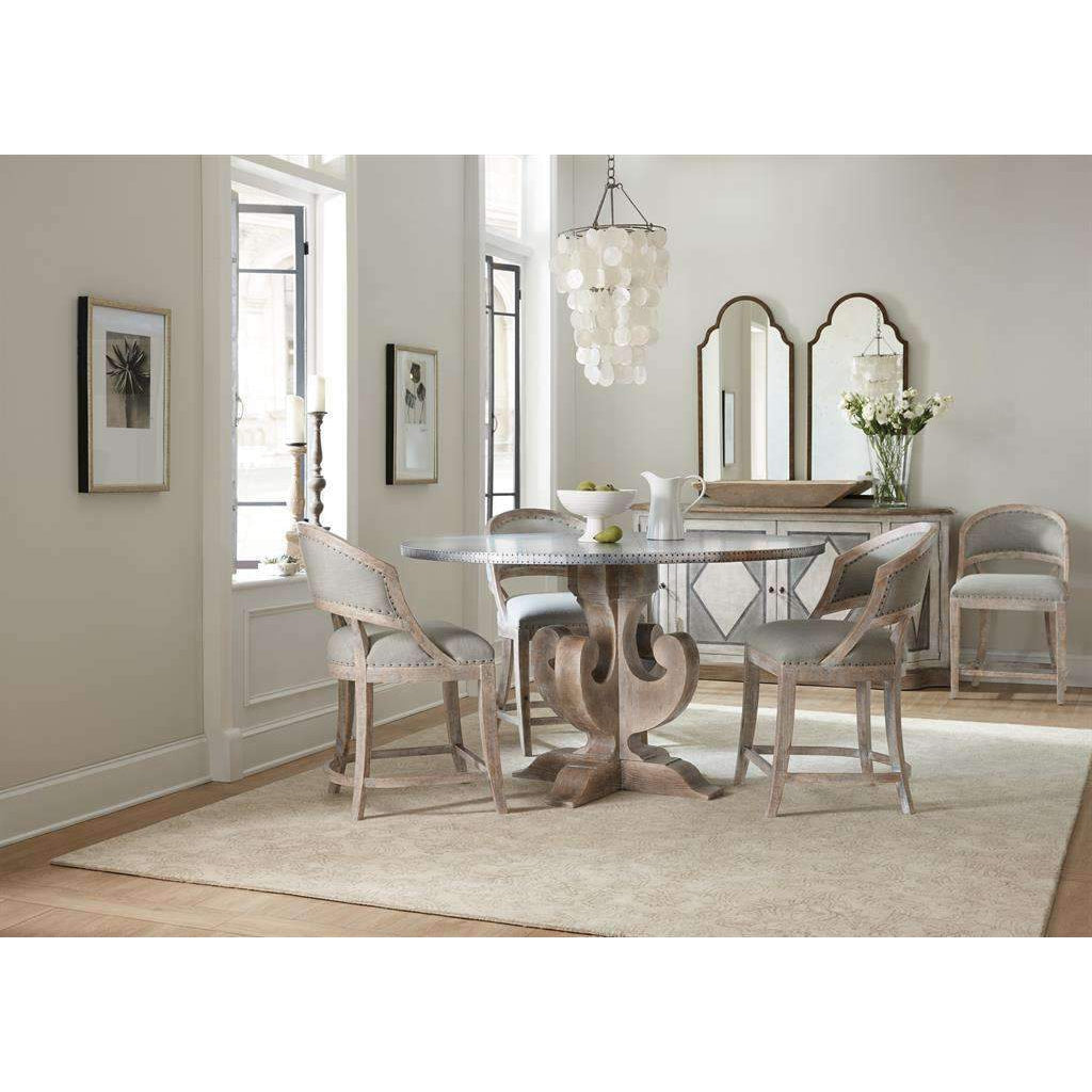 Boheme Ascension 60in Zinc Round Dining Table-Hooker-HOOKER-5750-75213-SLV-Dining Tables-4-France and Son