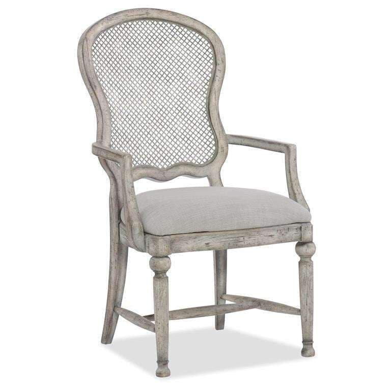 Boheme Gaston Metal Back Arm Chair-Hooker-HOOKER-5750-75401-LTWD-Dining Chairs-1-France and Son