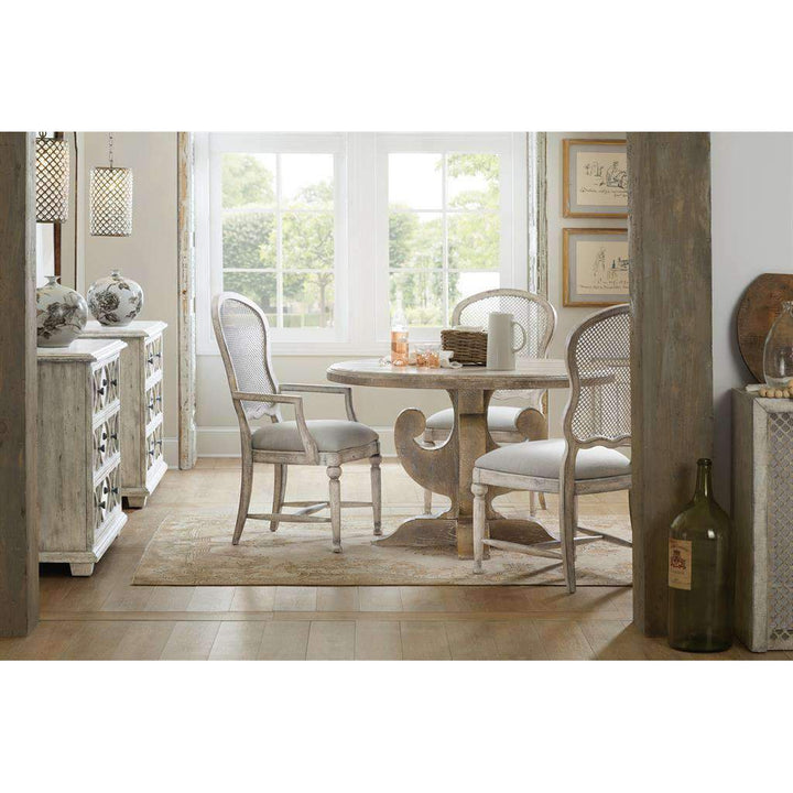 Boheme Gaston Metal Back Side Chair-Hooker-HOOKER-5750-75411-LTWD-Dining Chairs-6-France and Son