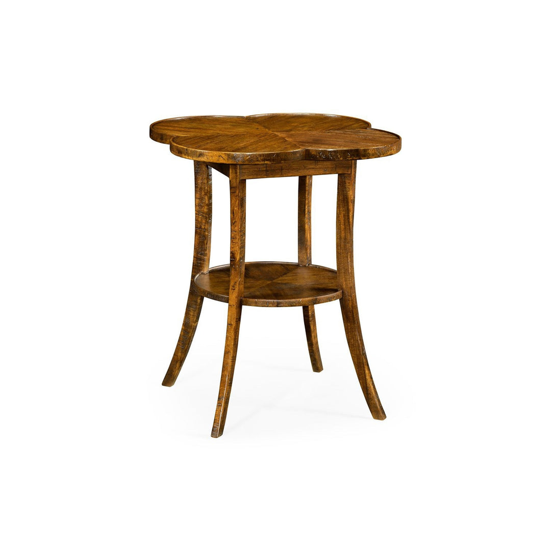 Quatrefoil Lamp Table-Jonathan Charles-JCHARLES-491043-CFW-Side TablesCountry Walnut-1-France and Son