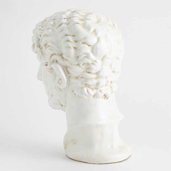 Hadrian Bust - White Glaze-Global Views-GVSA-3.31687-Decorative Objects-3-France and Son