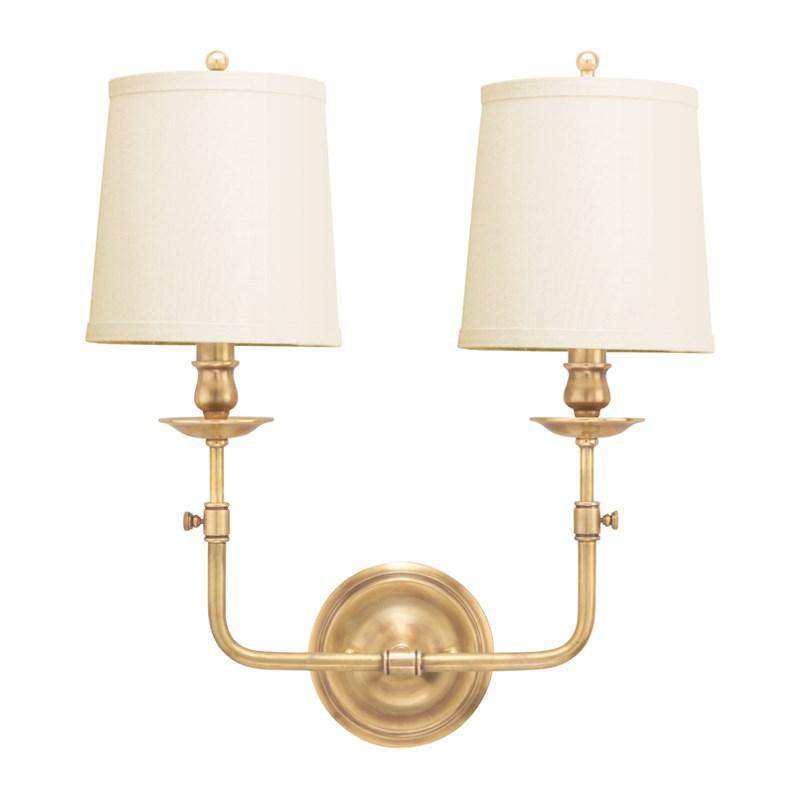 Logan 2 Light Wall Sconce-Hudson Valley-HVL-172-AGB-Wall LightingAged Brass-1-France and Son