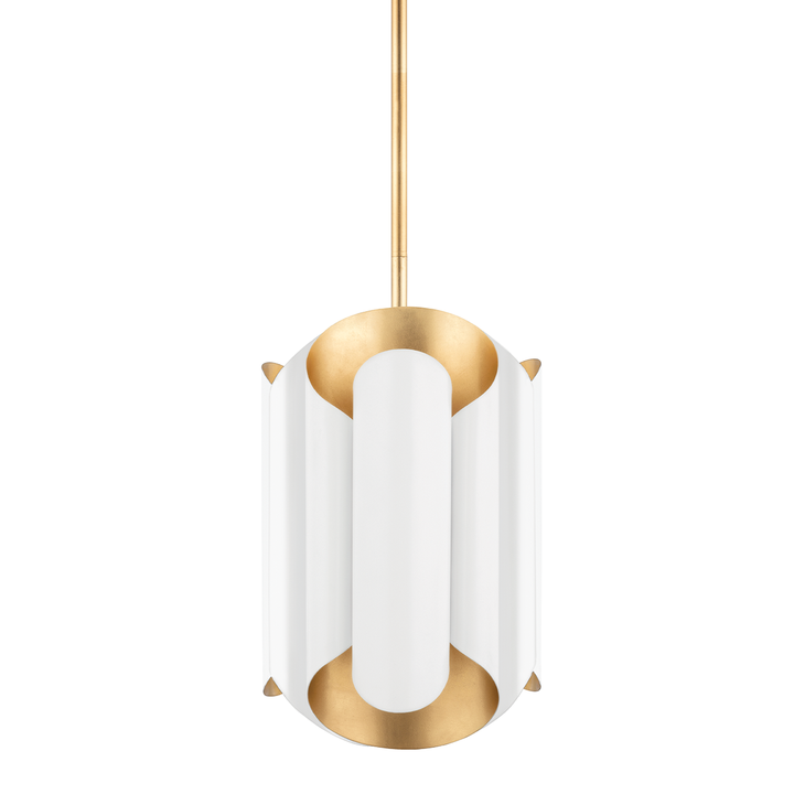 Banks 6 Light Pendant-Hudson Valley-HVL-8513-GL/WH-PendantsGold Leaf/White-2-France and Son