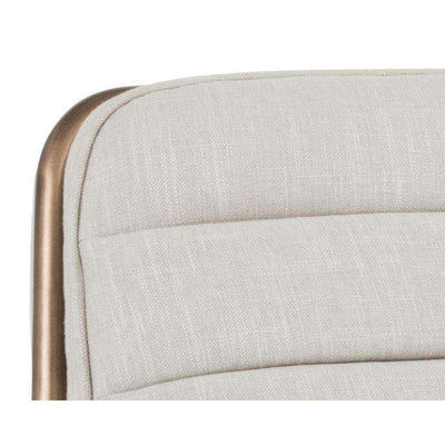 Lincoln Lounge Chair - Rustic Bronze - Beige Linen Fabric-Sunpan-SUNPAN-102584-Lounge Chairs-6-France and Son