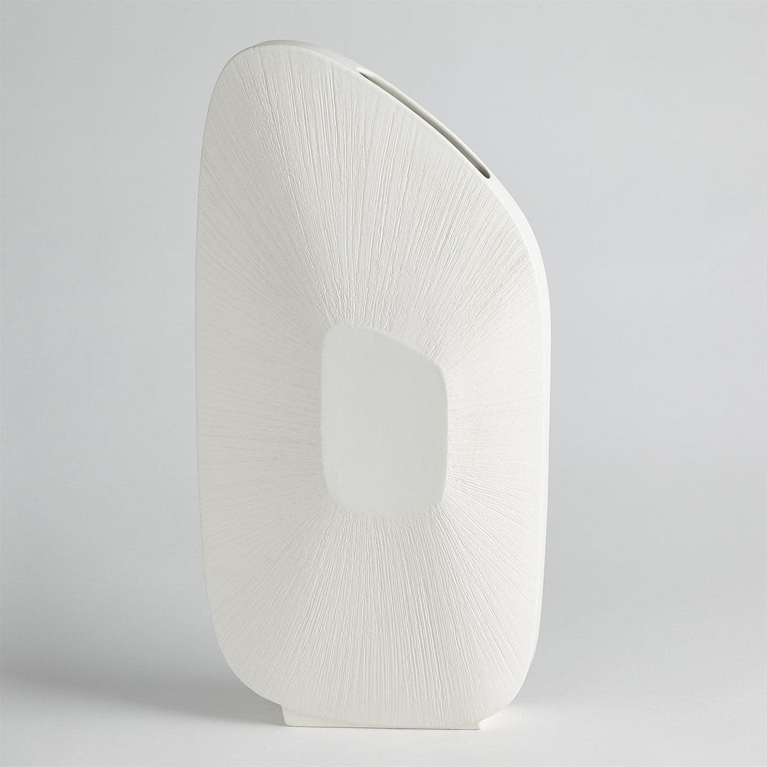 Offset Square Scratch Vase-Global Views-GVSA-7.10478-VasesMatte White-Tall-5-France and Son