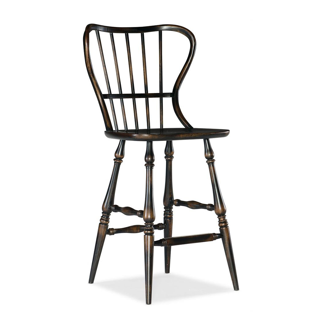 Ciao Bella Spindle Back Bar & Counter Stool-Hooker-HOOKER-5805-75361-99-Bar StoolsBar Stool-Black-8-France and Son