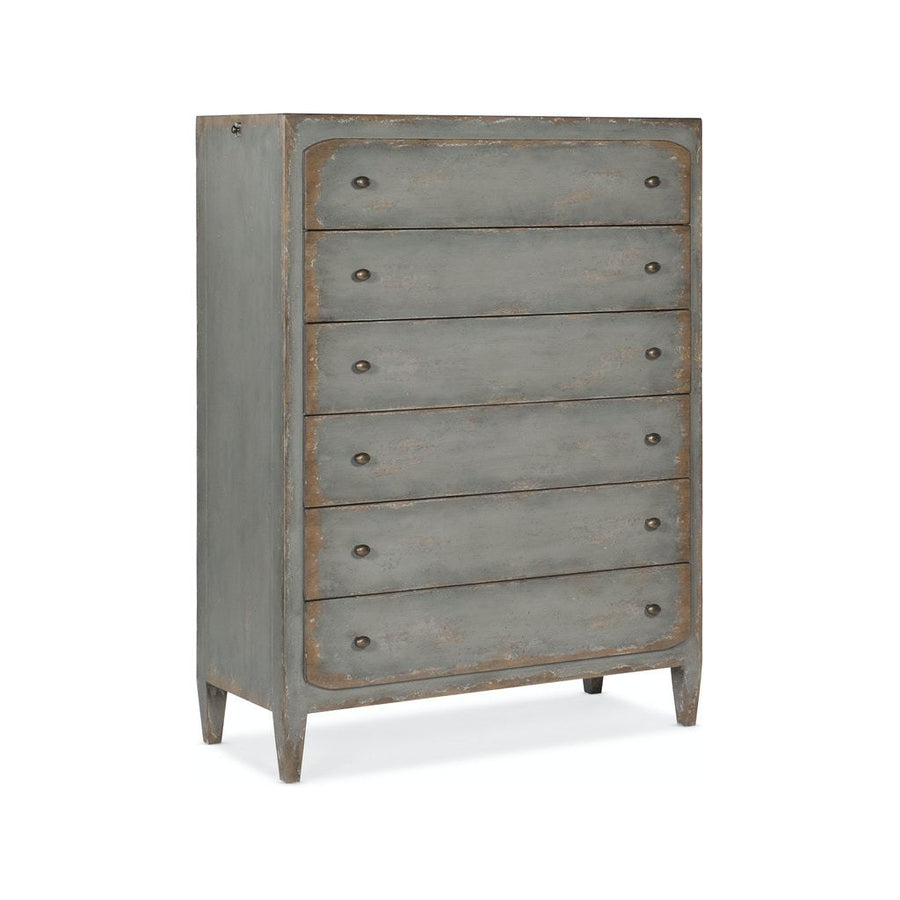 Ciao Bella Six-Drawer Chest- Speckled Gray-Hooker-HOOKER-5805-90010-95-Dressers-1-France and Son