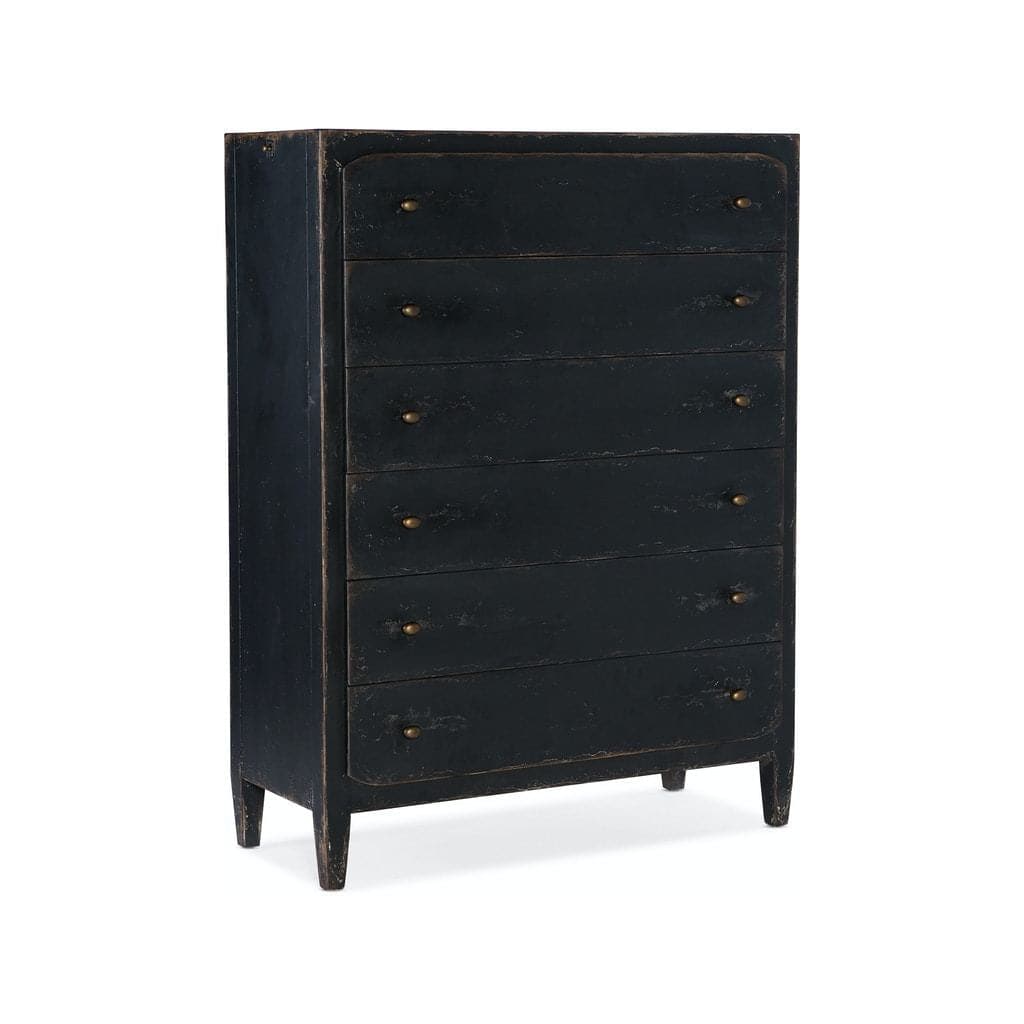 Ciao Bella Six-Drawer Chest- Black by Hooker Dressers HOOKER-5805 