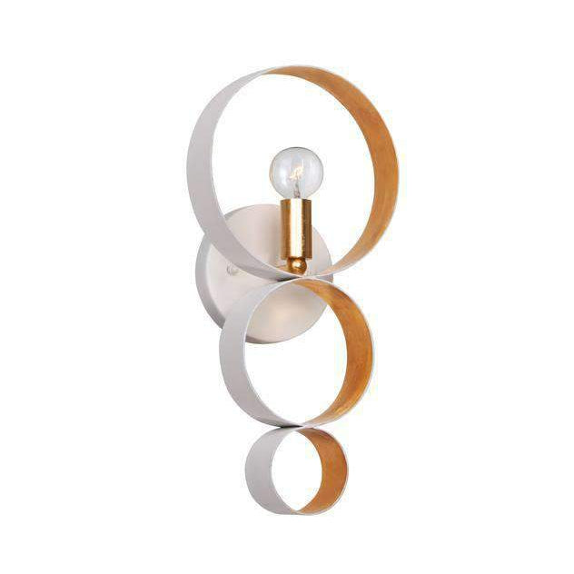 Luna 1 Light Sconce-Crystorama Lighting Company-CRYSTO-581-MT-GA-Wall LightingMatte White & Antique Gold-2-France and Son