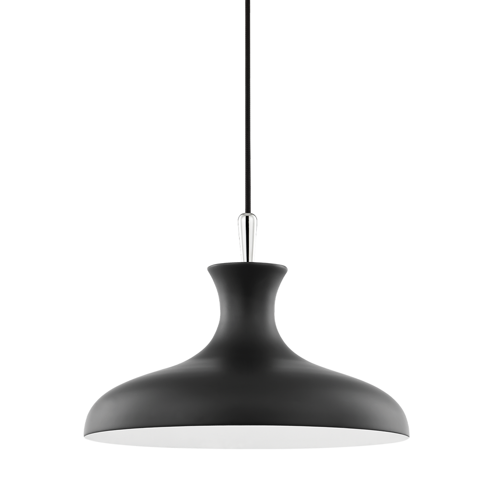 Cassidy 1 Light Small Pendant-Mitzi-HVL-H421701S-PN/BK-PendantsPolished Nickel/ Black-2-France and Son