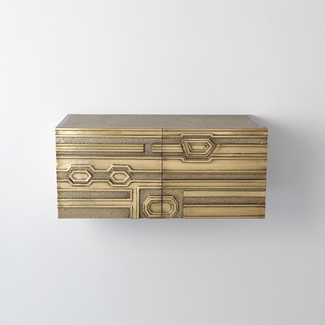 Abstract Block Cabinet-Global Views-GVSA-9.93757-Bookcases & CabinetsRight - Brass-3-France and Son