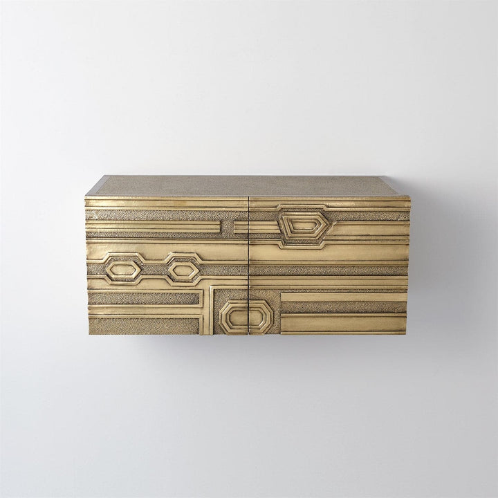 Abstract Block Cabinet-Global Views-GVSA-9.93757-Bookcases & CabinetsRight - Brass-3-France and Son