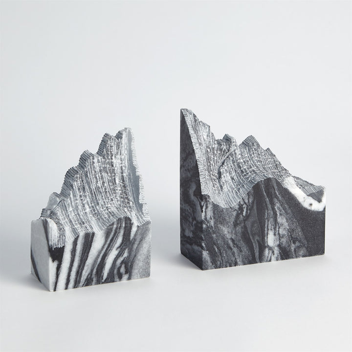 Pair Mountain Summit Bookends-Global Views-GVSA-7.91462-BookendsBlack Marble-6-France and Son