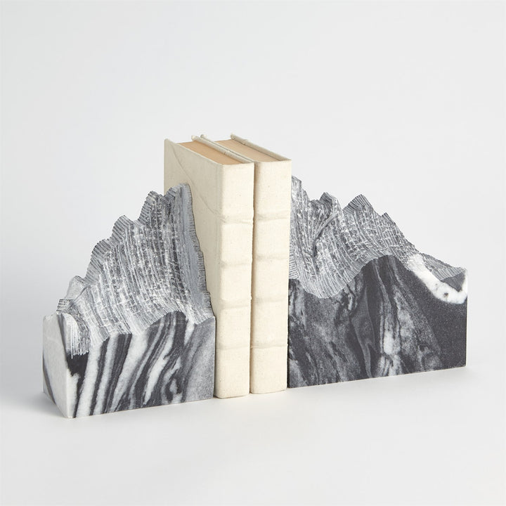 Pair Mountain Summit Bookends-Global Views-GVSA-7.91464-BookendsGrey Marble-7-France and Son