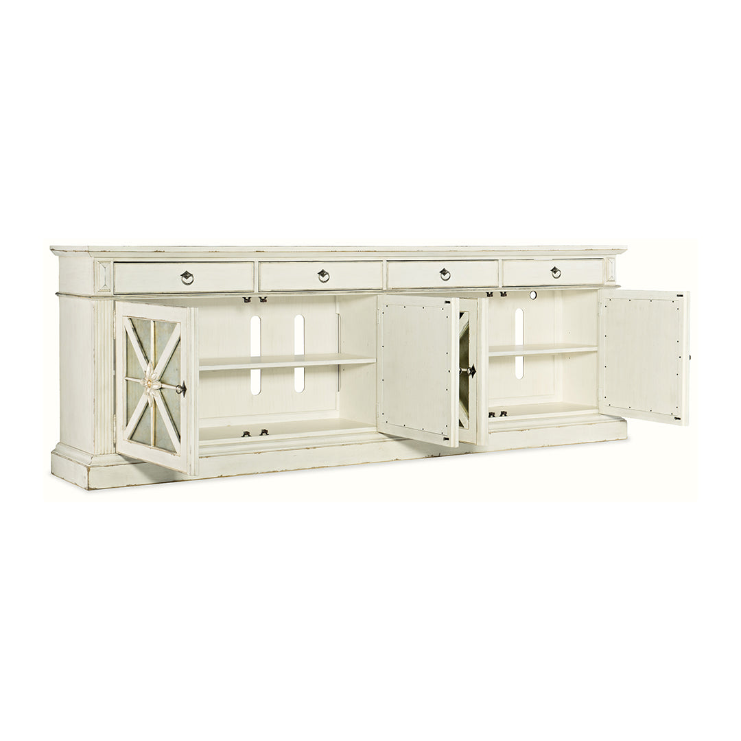Sanctuary Grand Premier Entertainment Console Blanc-Hooker-HOOKER-5865-55106-02-Media Storage / TV Stands-3-France and Son
