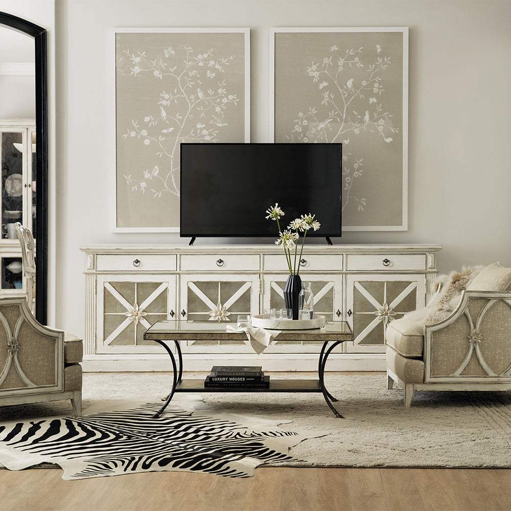 Sanctuary Grand Premier Entertainment Console Blanc-Hooker-HOOKER-5865-55106-02-Media Storage / TV Stands-2-France and Son