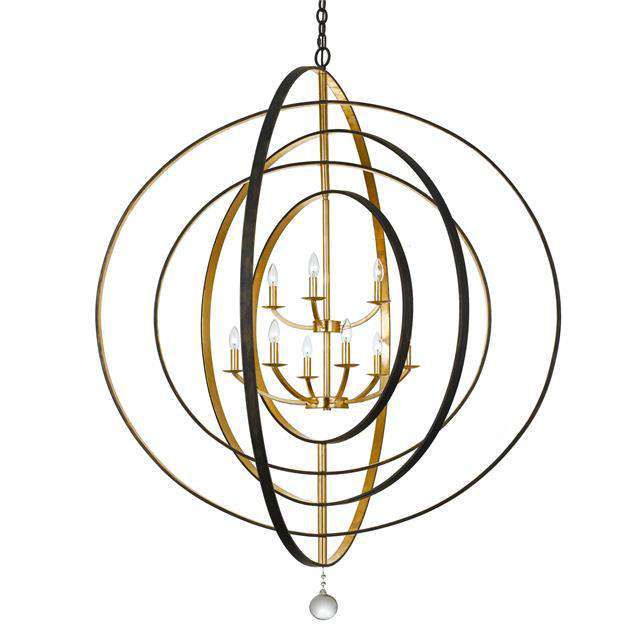 Luna 9 Light Chandelier-Crystorama Lighting Company-CRYSTO-587-EB-GA-ChandeliersEnglish Bronze & Antique Gold-2-France and Son