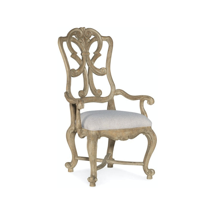 Wood Back Arm Chair-Hooker-HOOKER-5878-75401-80-Dining Chairs-1-France and Son