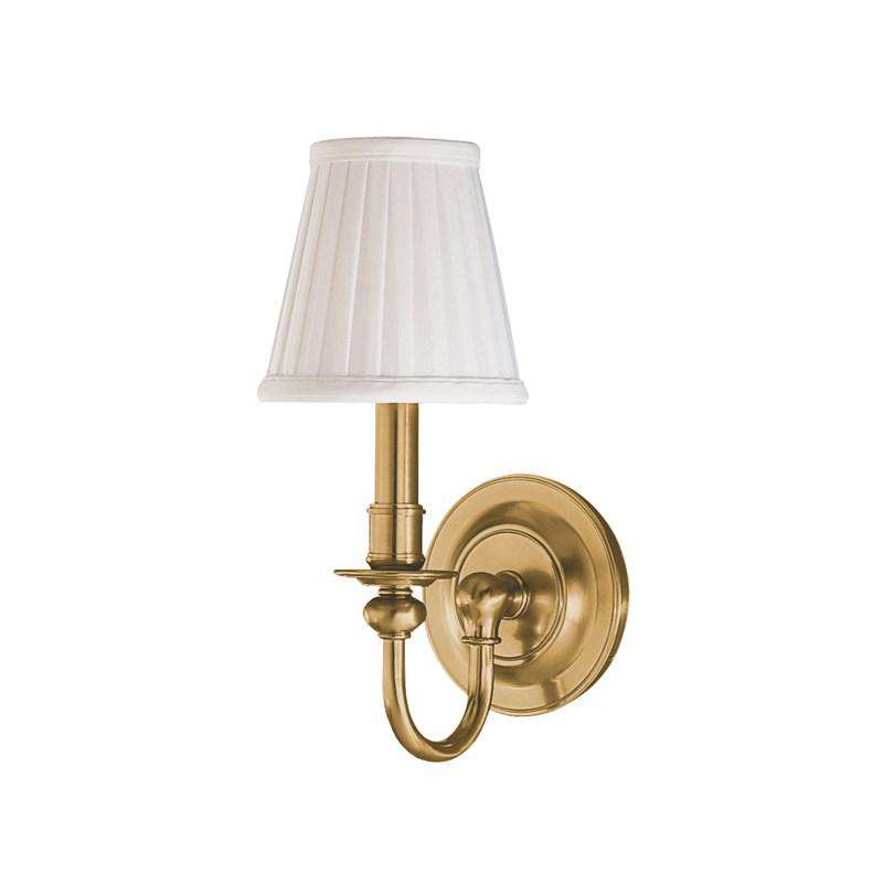 Beekman 1 Light Wall Sconce Aged Brass-Hudson Valley-HVL-1901-AGB-Wall Lighting-1-France and Son