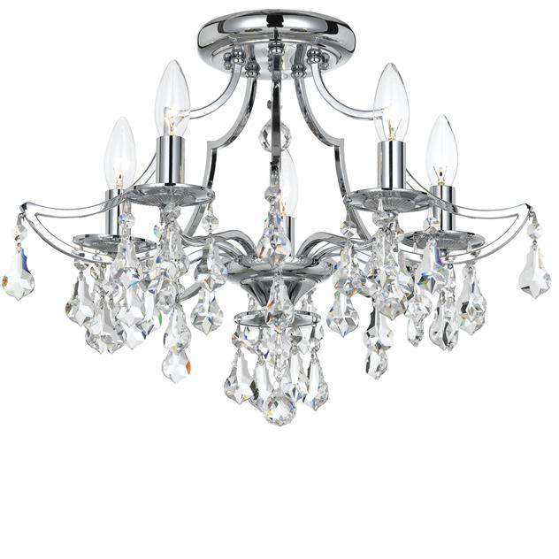 Cedar 5 Light Ceiling Mount-Crystorama Lighting Company-CRYSTO-5930-CH-CL-MWP-Flush MountsClear Crystal-1-France and Son