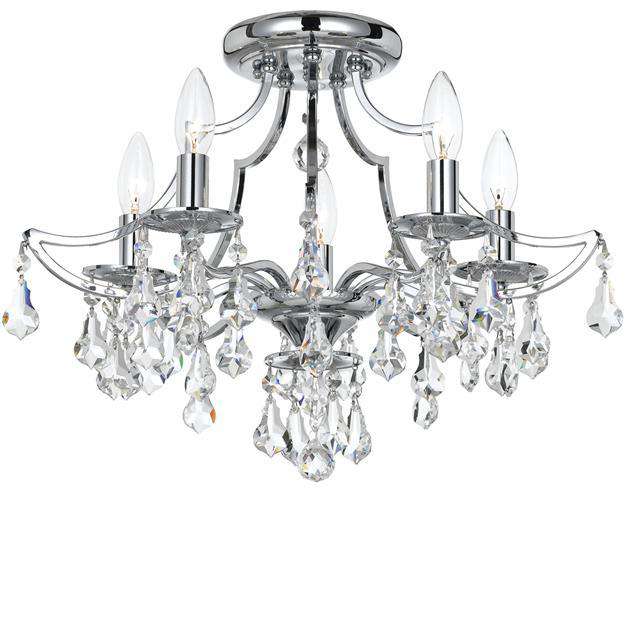 Cedar 5 Light Ceiling Mount-Crystorama Lighting Company-CRYSTO-5930-CH-CL-MWP-Flush MountsClear Crystal-2-France and Son