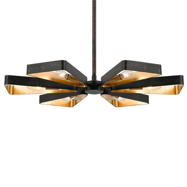 Luna 6 Light Bronze and Gold Chandelier-Crystorama Lighting Company-CRYSTO-596-EB-GA-Chandeliers-1-France and Son