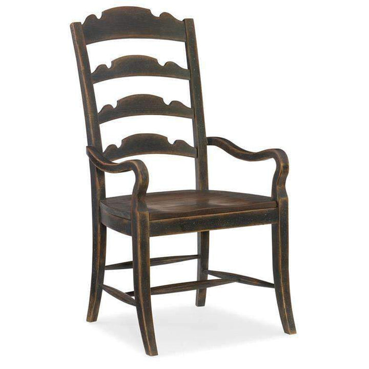 Twin Sisters Ladderback Arm Chair-Hooker-HOOKER-5960-75300-BLK-Dining ChairsBlack-4-France and Son