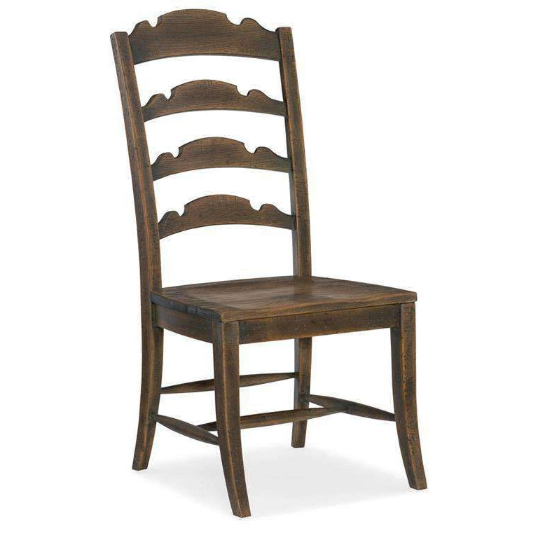 Twin Sisters Ladderback Side Chair-Hooker-HOOKER-5960-75310-BRN-Dining ChairsDark Wood-1-France and Son