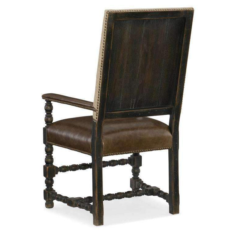 Comfort Upholstered Arm Chair-Hooker-HOOKER-5960-75400-BLK-Dining Chairs-2-France and Son